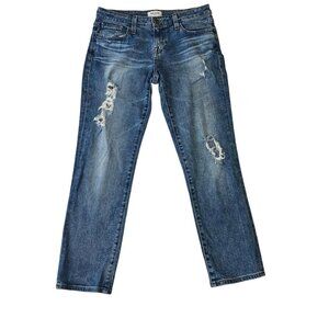 Big Star Women's Nova XVI Kate Crop Jeans Distressed Size 26 Blue